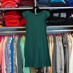 Old Navy green flutter sleeve t shirt dress size S